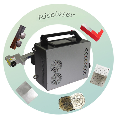 Máquina de limpeza por laser portátil de 100w 50w para remoção de pintura de ferrugem de metal de fase única AC 220V